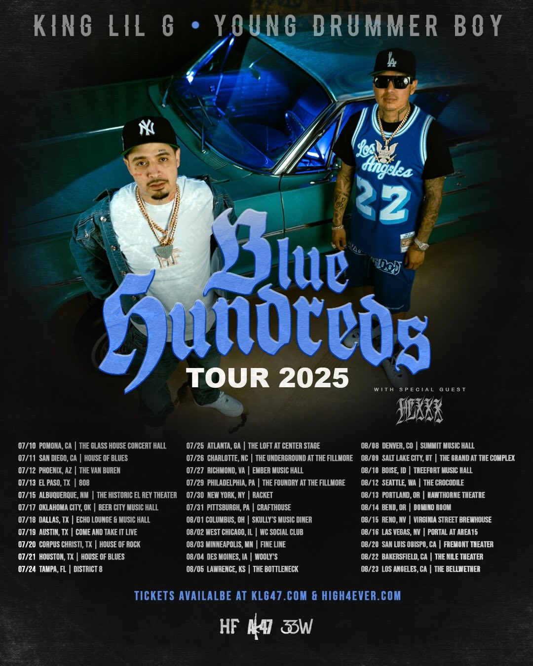 King Lil G Blue Hundreds Tour Poster 2025